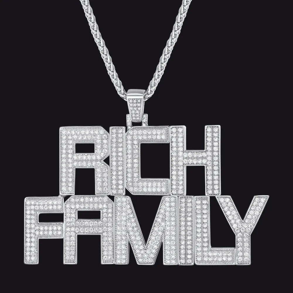 Custom Hip Hop Cubic Zirconia Initials Pendant Necklace for Men sold by FaithHeart