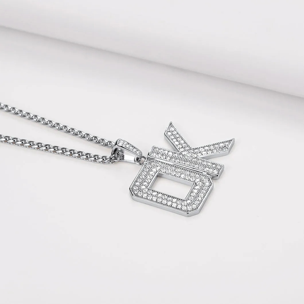 Hip Hop CZ Initials Letter Pendant Necklace for Men sold by FaithHeart product image thumbnail 5