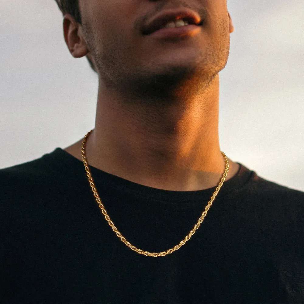 Twisted Rope Chain Stainless Steel Link Necklace for Men sold by FaithHeart product image thumbnail 2