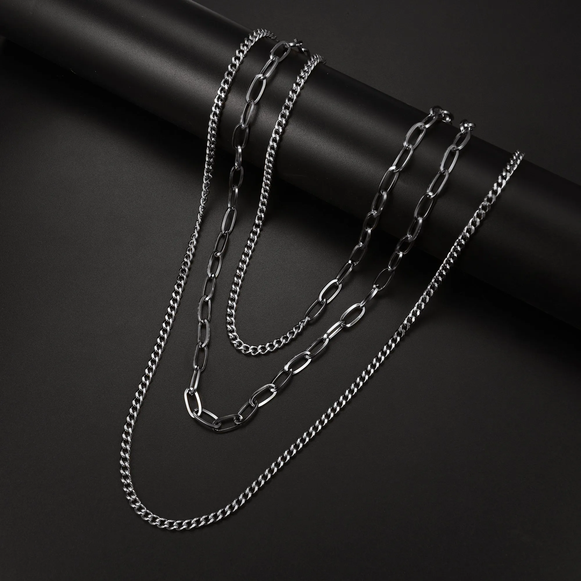Triple-Layer Cuban Chain Necklace Set - 18/23/28 inch for Women sold by FaithHeart product image thumbnail 3
