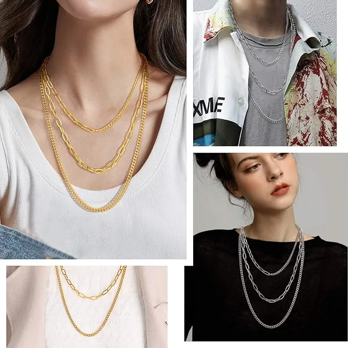 Triple-Layer Cuban Chain Necklace Set - 18/23/28 inch for Women sold by FaithHeart product image thumbnail 2