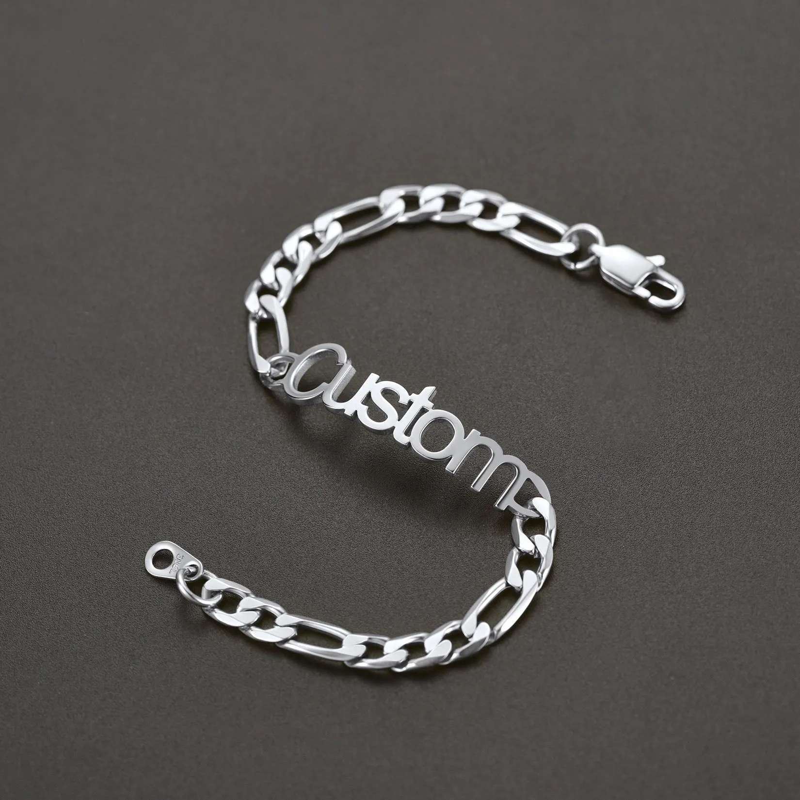 Engraved Name 6MM Figaro Link Chain Bracelet Gift for Men sold by FaithHeart product image thumbnail 5