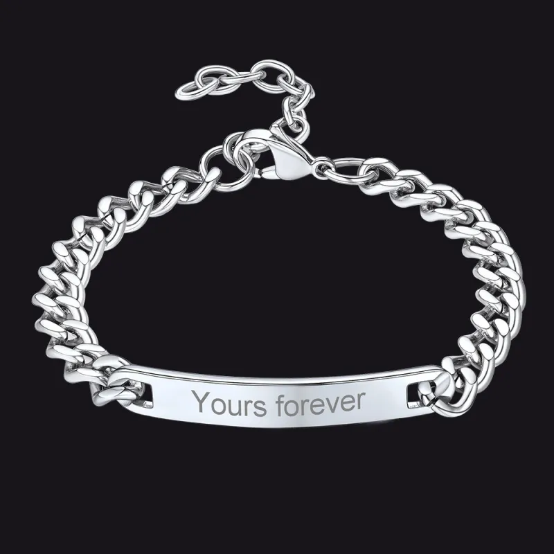 Customized 7MM Cuban Chain Link Bracelet Gift for Men sold by FaithHeart