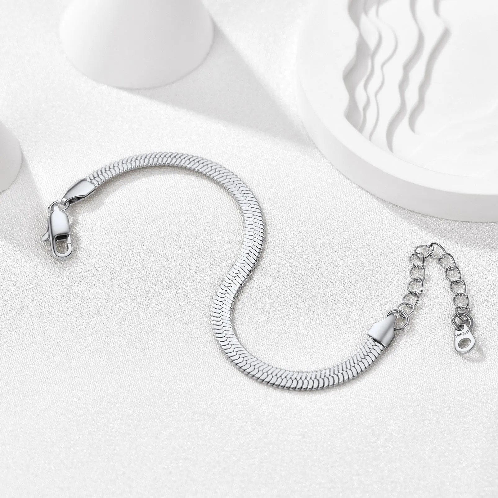 3mm/5mm Width Snake Chain Bracelet for Women Men sold by FaithHeart product image thumbnail 5