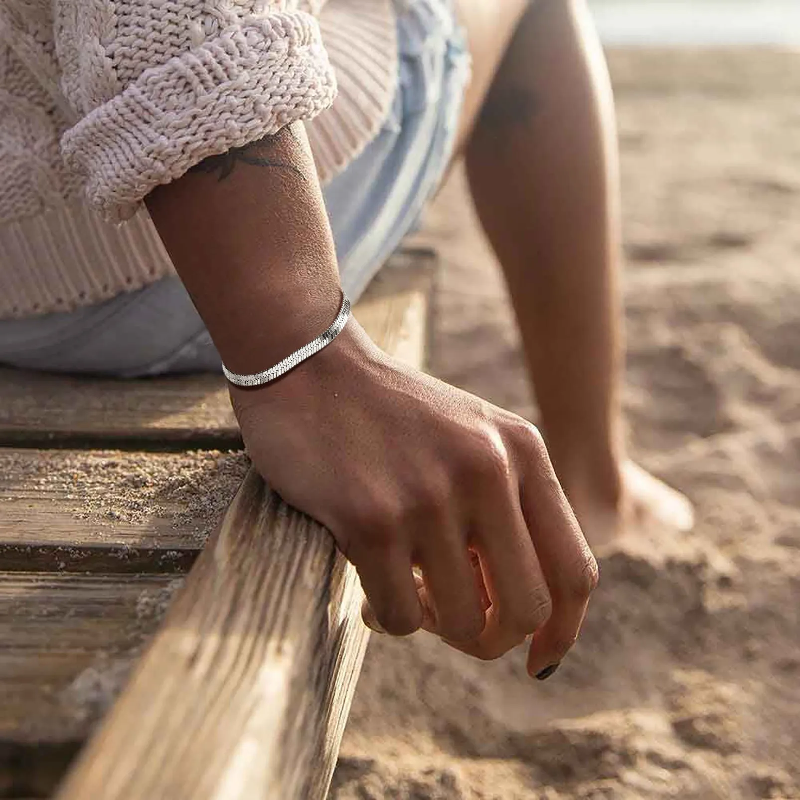 3mm/5mm Width Snake Chain Bracelet for Women Men sold by FaithHeart product image thumbnail 2