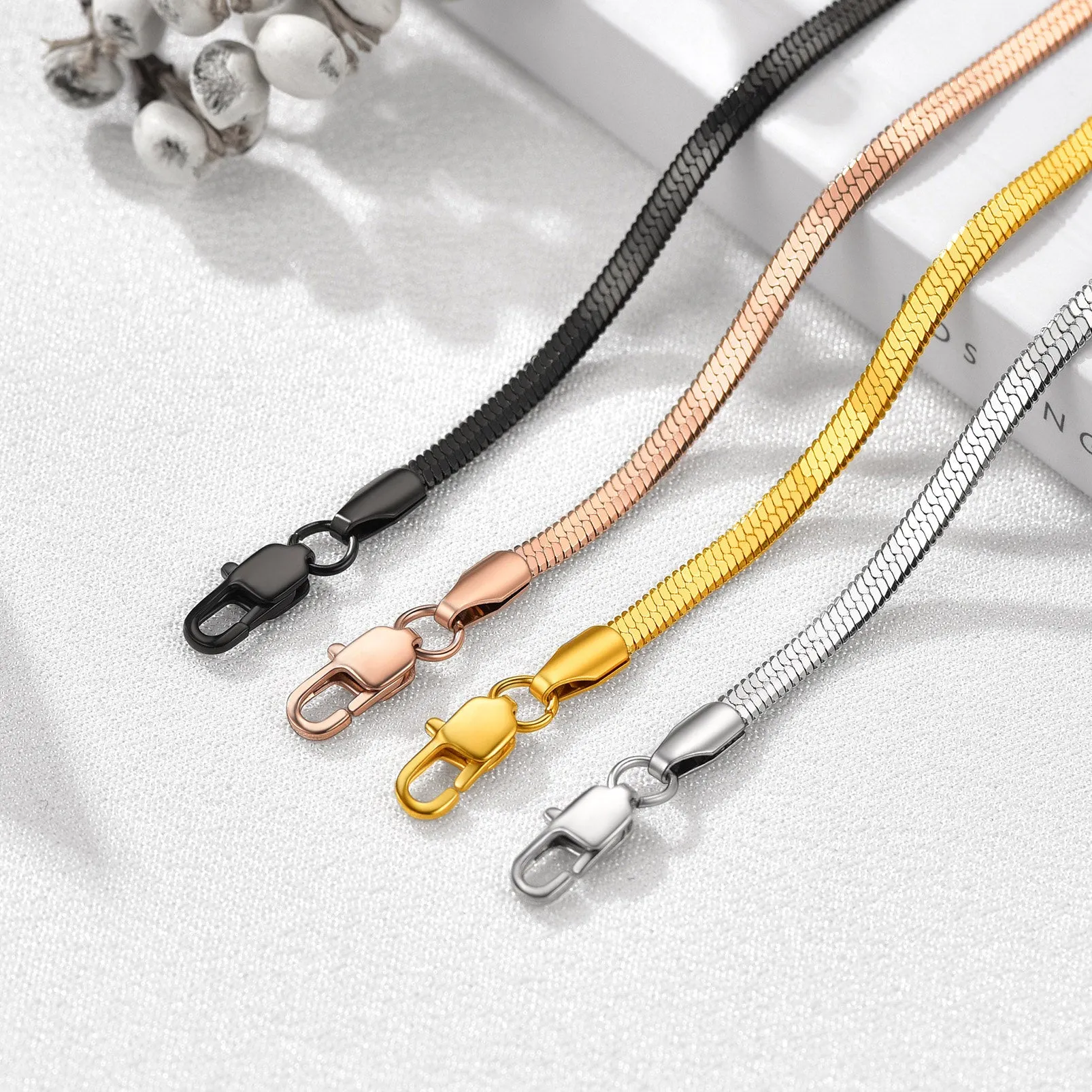 3mm/5mm Width Snake Chain Bracelet for Women Men sold by FaithHeart product image thumbnail 4