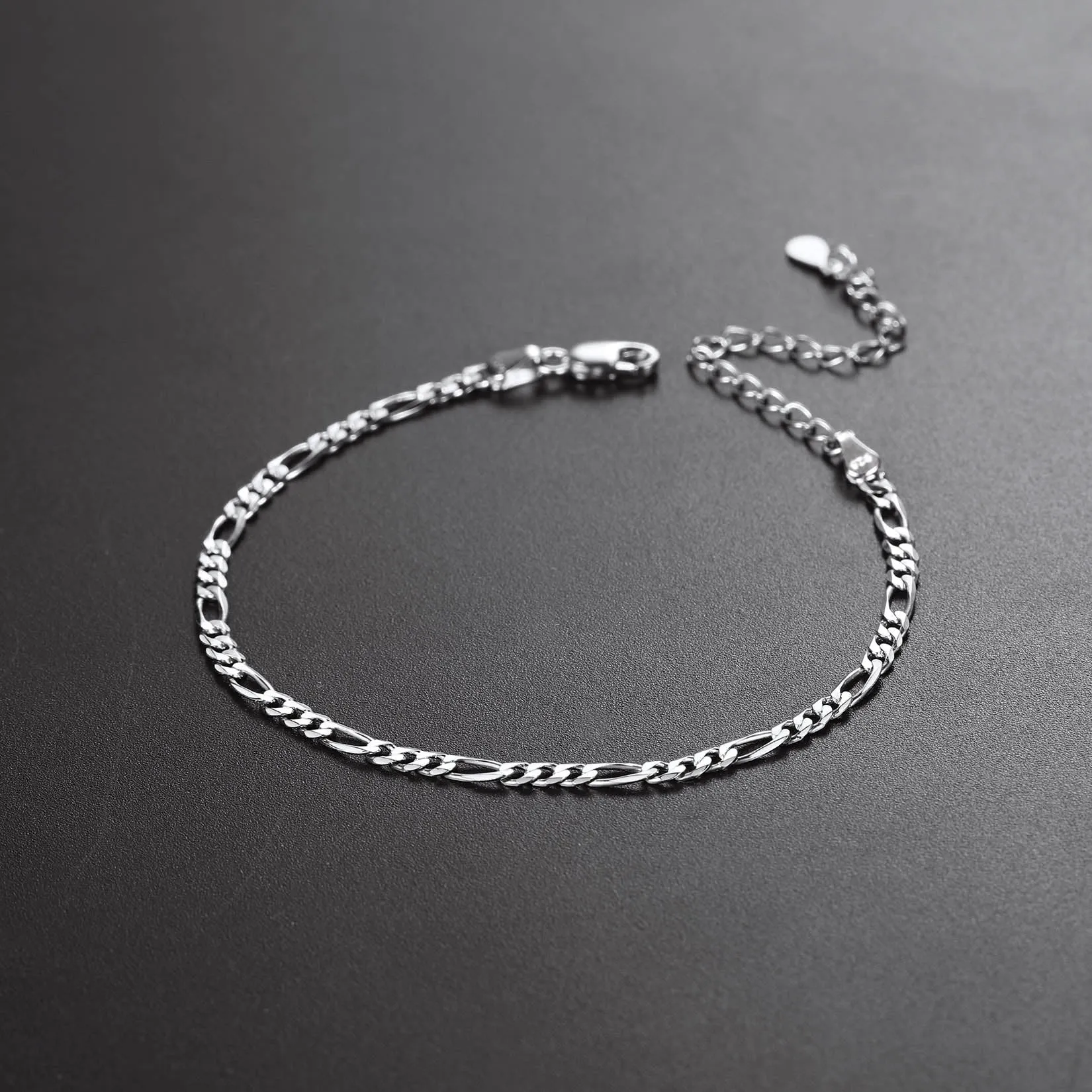 Sterling Silver Figaro Chain Link Bracelet for Men sold by FaithHeart product image thumbnail 4