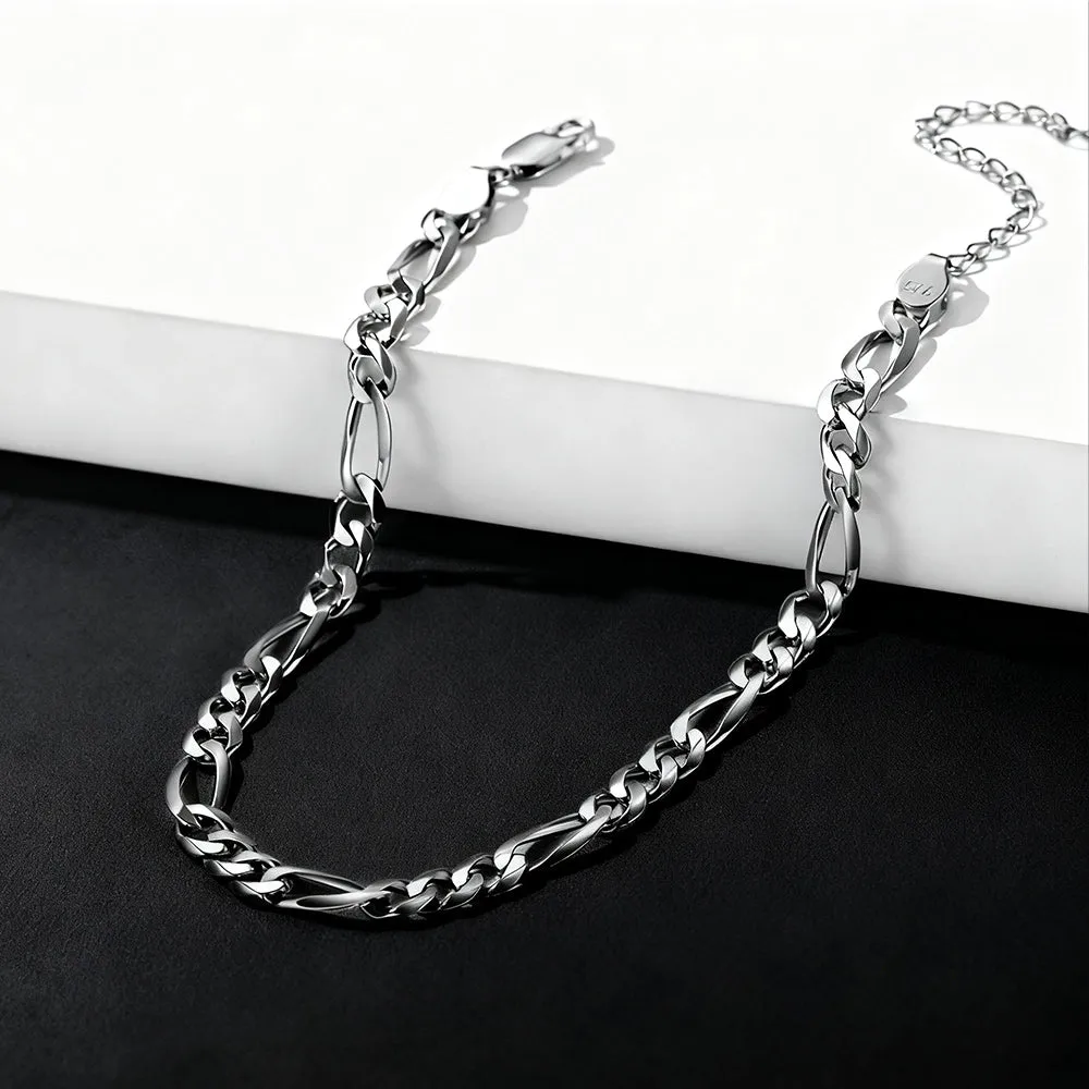 Sterling Silver Figaro Chain Link Bracelet for Men sold by FaithHeart product image thumbnail 3