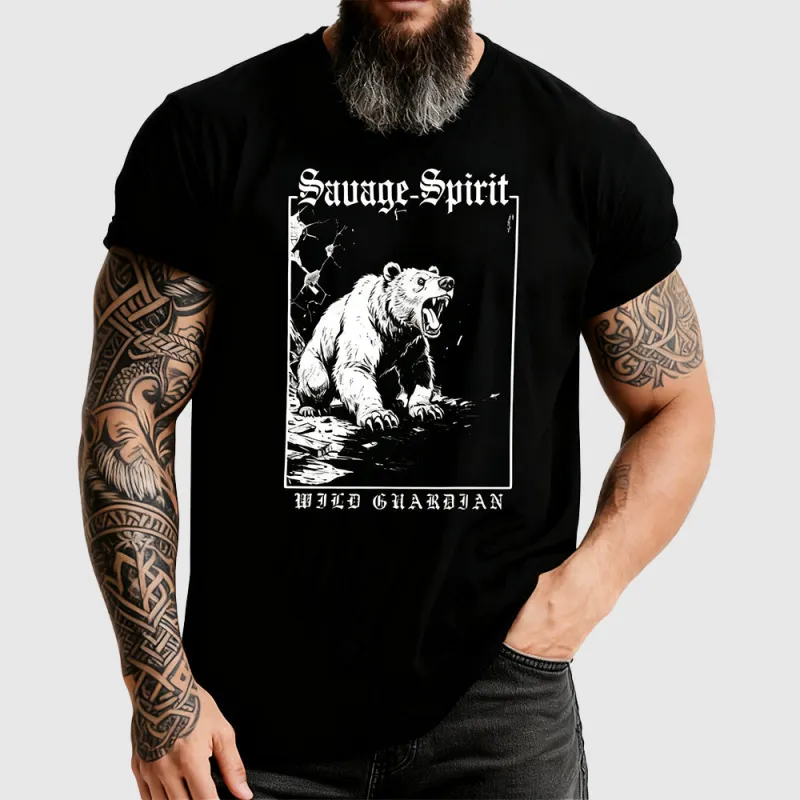 Viking Berserker Bear T-Shirt Animal Totem Graphic Tee for Men sold by FaithHeart