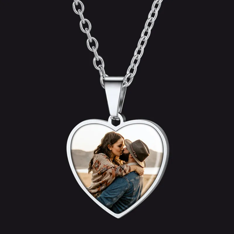 Customized Double-sided Picture Heart Necklace for Women sold by FaithHeart