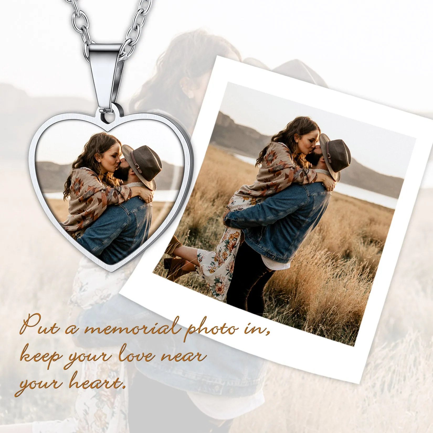 Customized Double-sided Picture Heart Necklace for Women sold by FaithHeart product image thumbnail 3