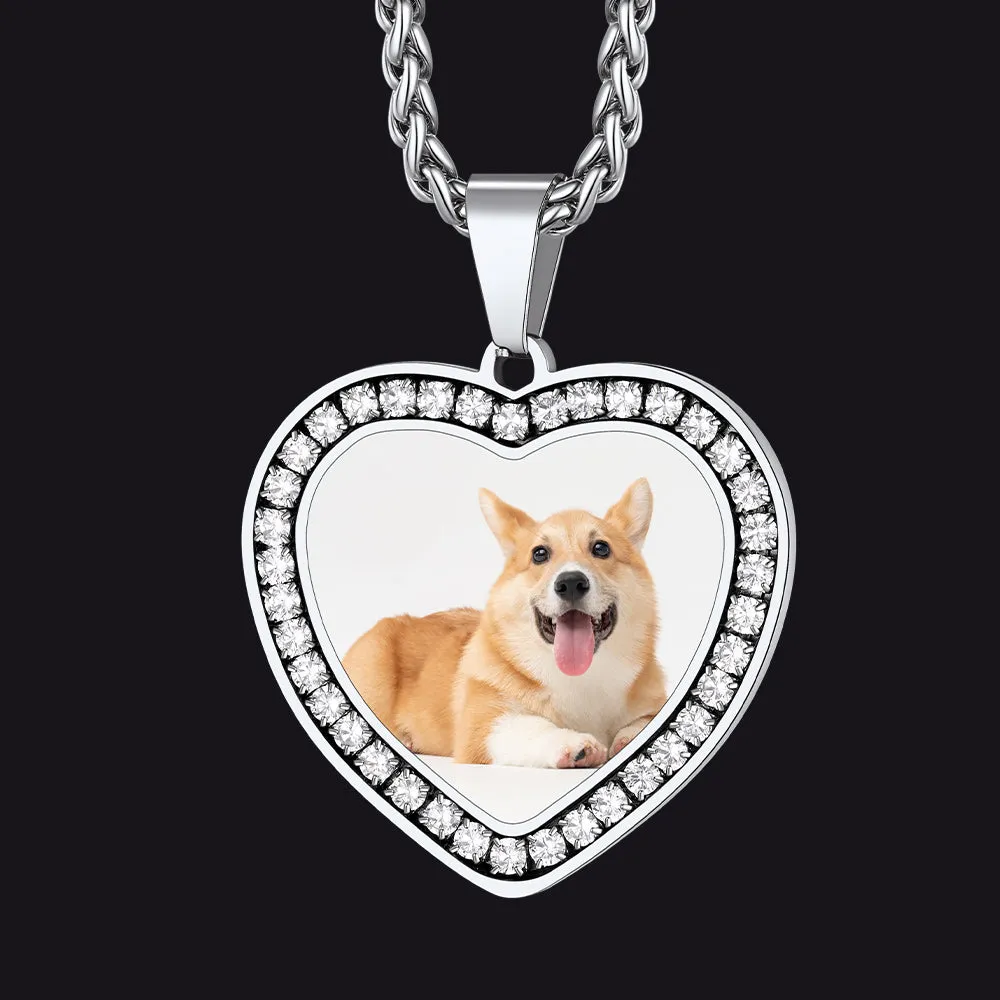 Customized Picture Heart Cubic Zirconia Necklace for Women sold by FaithHeart