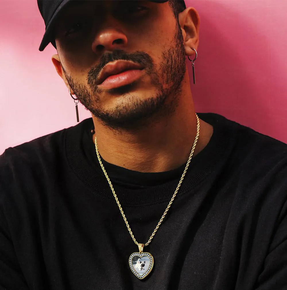 Customized Picture Heart Cubic Zirconia Necklace for Women sold by FaithHeart product image thumbnail 3