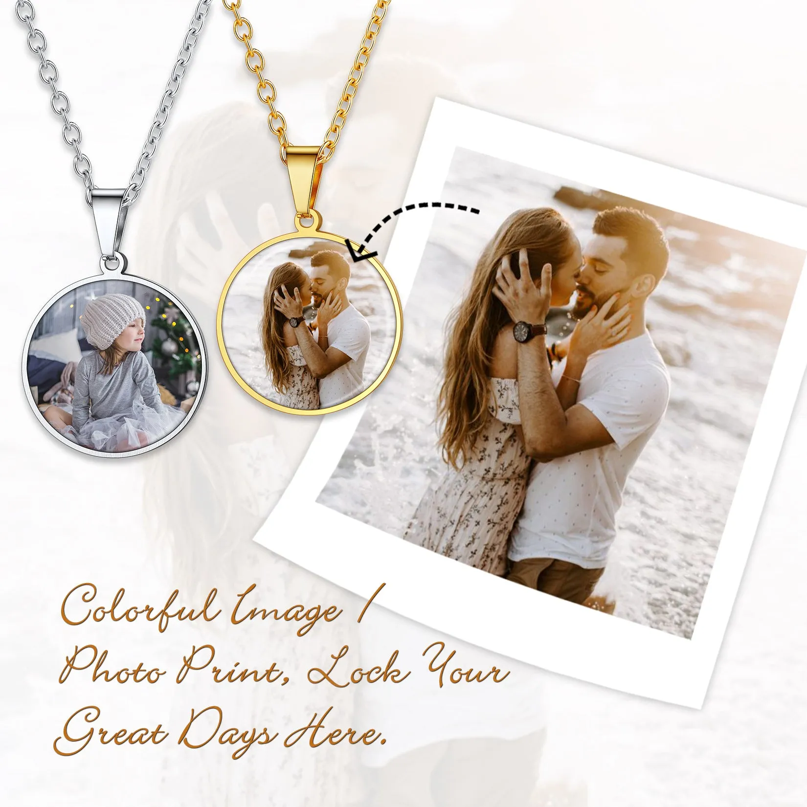 Customized Round Double-sided Picture Necklace for Women Men sold by FaithHeart product image thumbnail 5