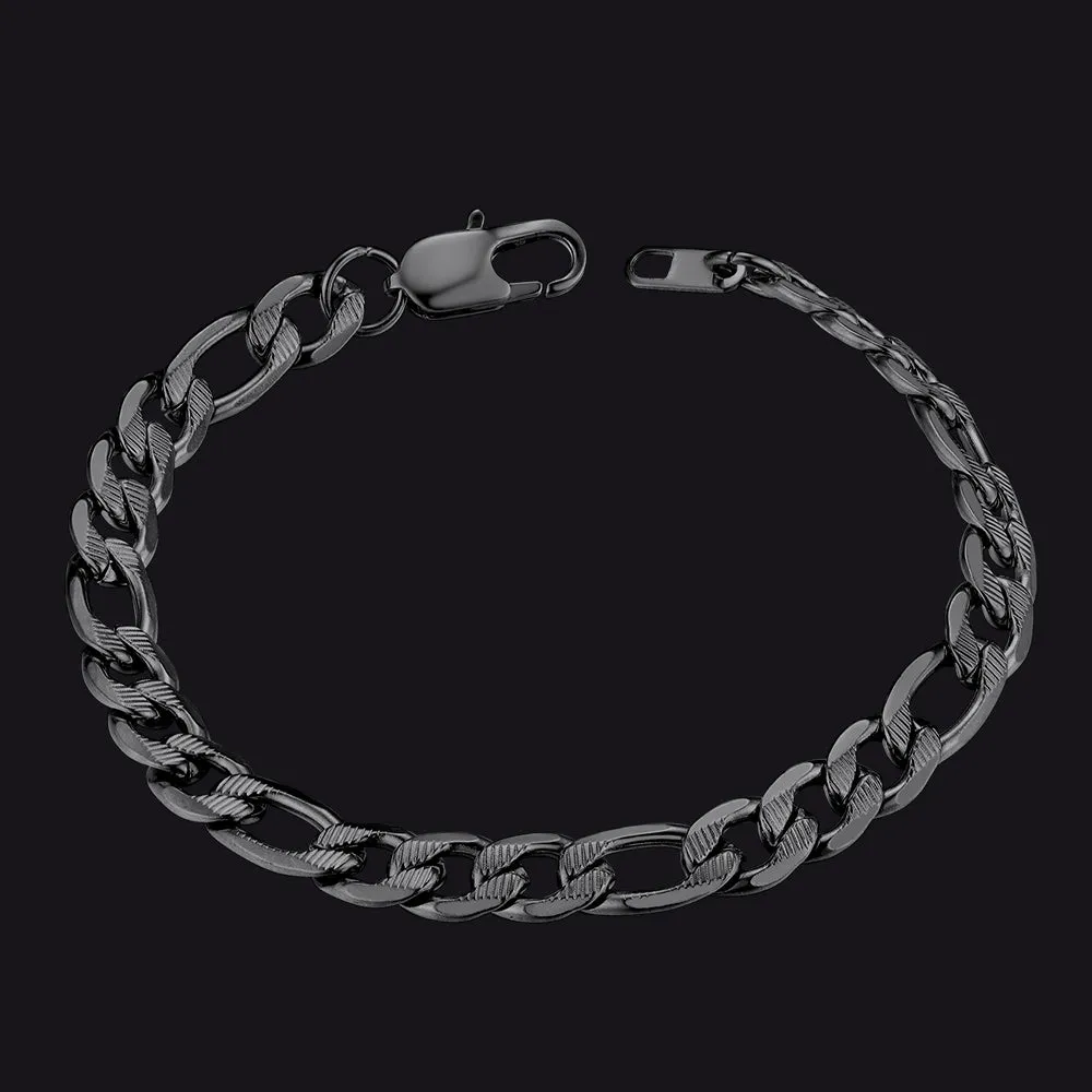 Thick Figaro Link Bracelet for Men 6/7/9mm Width sold by FaithHeart product image thumbnail 5