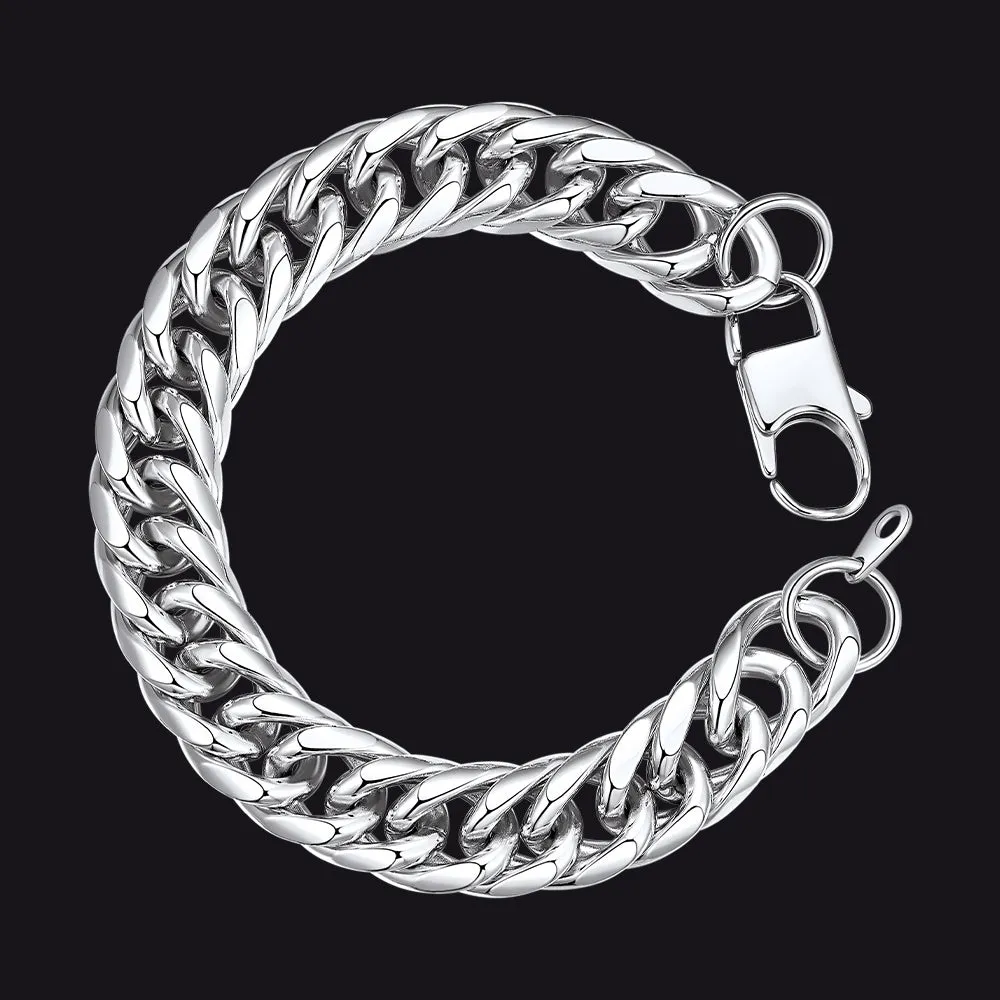 Bold 13MM Cuban Chain Link Bracelet for Men Stainless Steel sold by FaithHeart