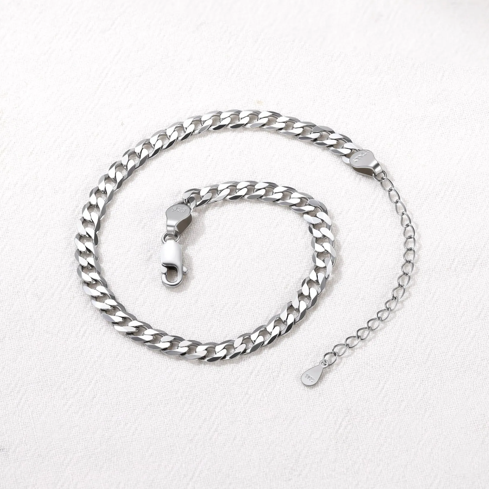 Sterling Silver Chain Link Bracelet for Men sold by FaithHeart product image thumbnail 5