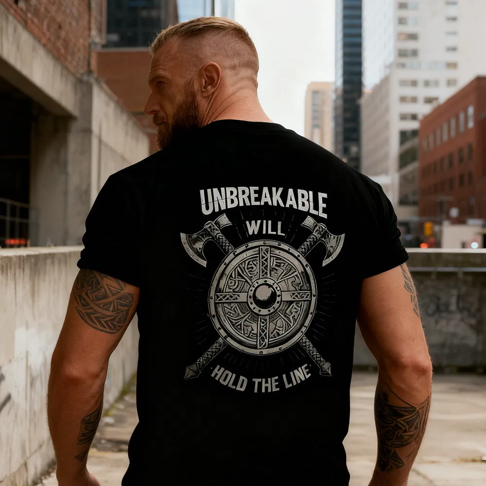 Viking Norse Shield and Axes T-shirt Warrior Tee for Men sold by FaithHeart product image thumbnail 3
