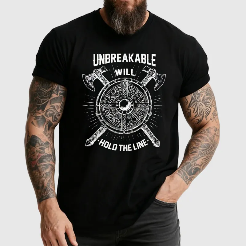 Viking Norse Shield and Axes T-shirt Warrior Tee for Men sold by FaithHeart
