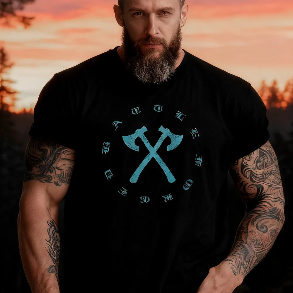 Nordic Battle Axes Streetwear T-Shirt for Men sold by FaithHeart product image thumbnail 2
