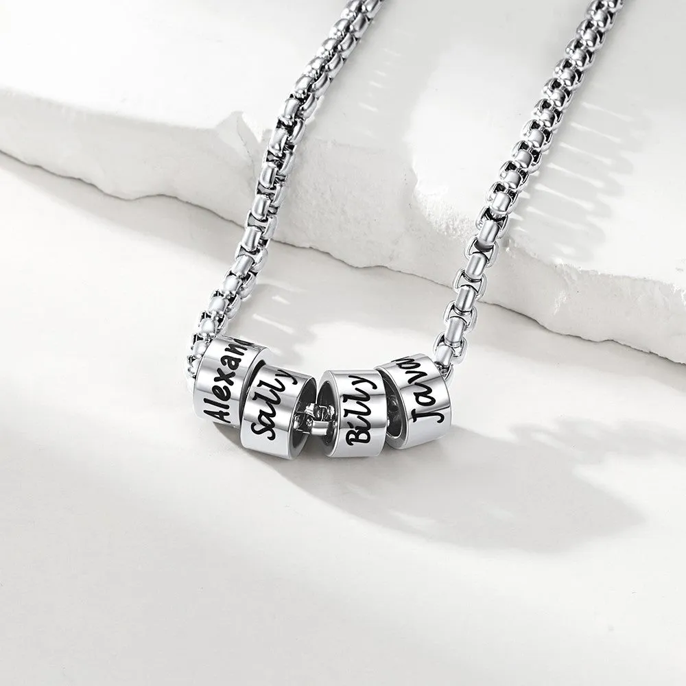 Customized Engraved Name Beads Chain Necklace for Men sold by FaithHeart product image thumbnail 5