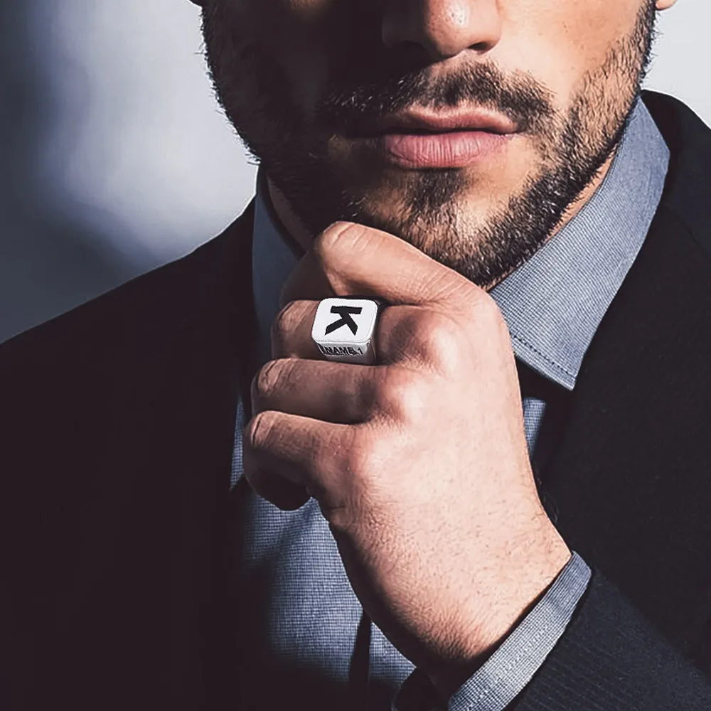 Minimalist Custom Engraved Name Band Rings for Men sold by FaithHeart product image thumbnail 3