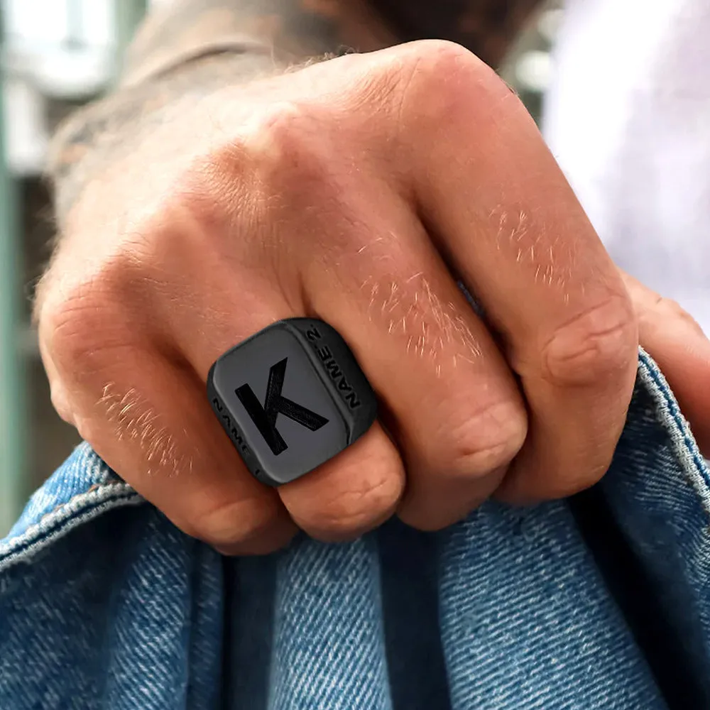 Minimalist Custom Engraved Name Band Rings for Men sold by FaithHeart product image thumbnail 2