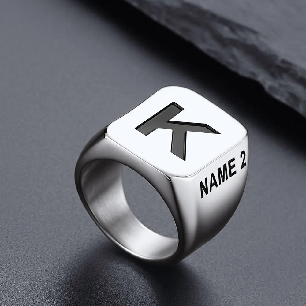 Minimalist Custom Engraved Name Band Rings for Men sold by FaithHeart product image thumbnail 5