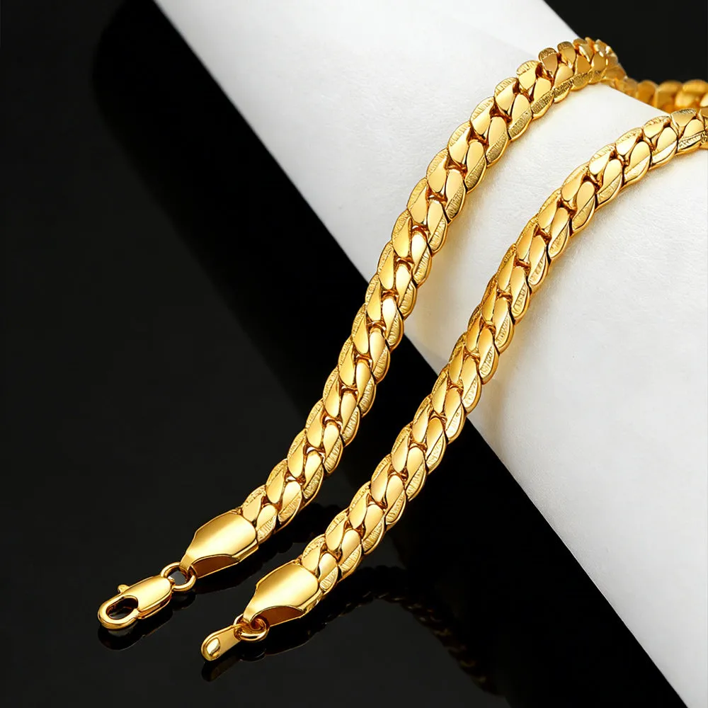 9MM Width Curb Chain Necklace for Men sold by FaithHeart product image thumbnail 5