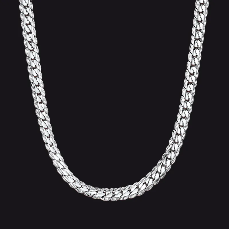 6MM Curb Chain Necklace in Stainless Steel for Men sold by FaithHeart