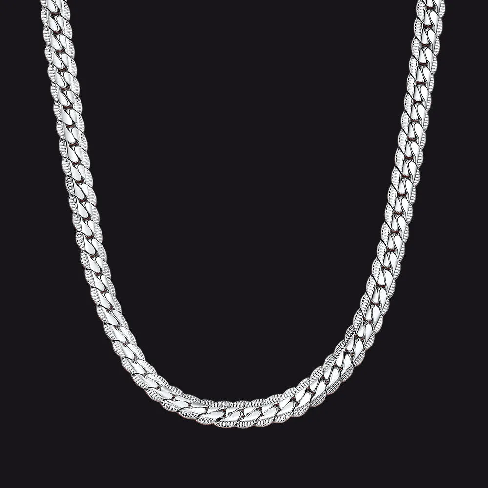 6MM Curb Chain Necklace in Stainless Steel for Men sold by FaithHeart