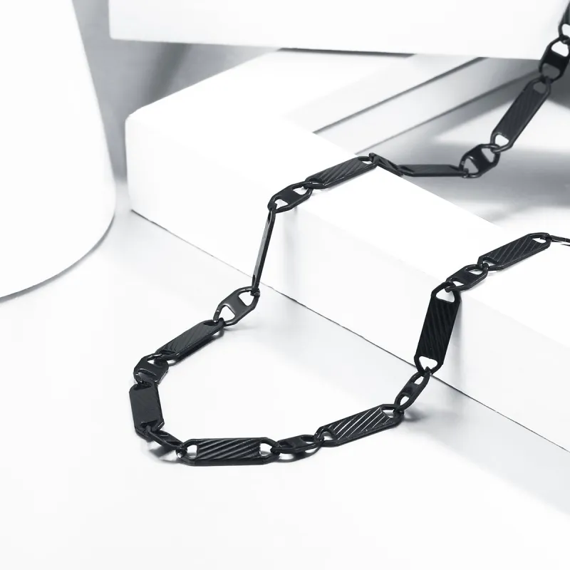 Flash Sale Black Flat Mariner Chain Necklace for Men sold by FaithHeart