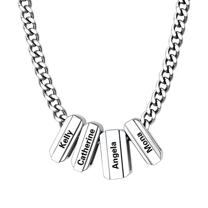 Personalized Engraved Name Chain Charm Necklace for Men sold by FaithHeart