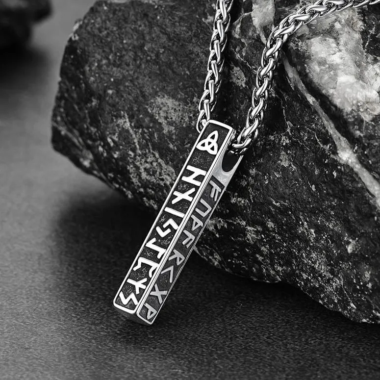 Cuban Chain & Viking Runes Bar Layered Necklaces Set for Men sold by FaithHeart product image thumbnail 4