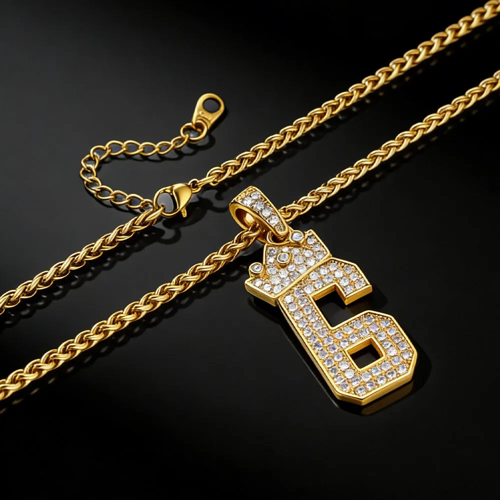 Bling Crown Diamond Number Necklace for Men sold by FaithHeart product image thumbnail 5