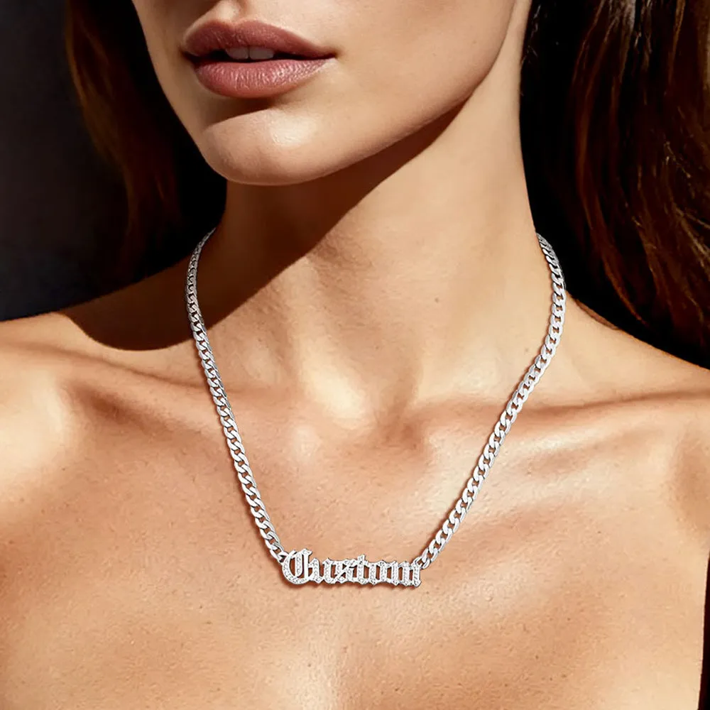 Customized Engraved Nameplate Cuban Chain Necklace for Men Women sold by FaithHeart product image thumbnail 2