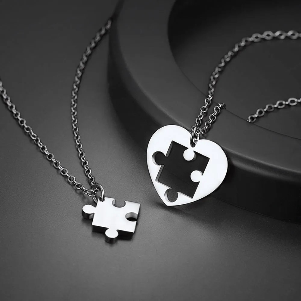 Customized Heart Puzzle Matching Necklaces Set for Couple sold by FaithHeart product image thumbnail 5