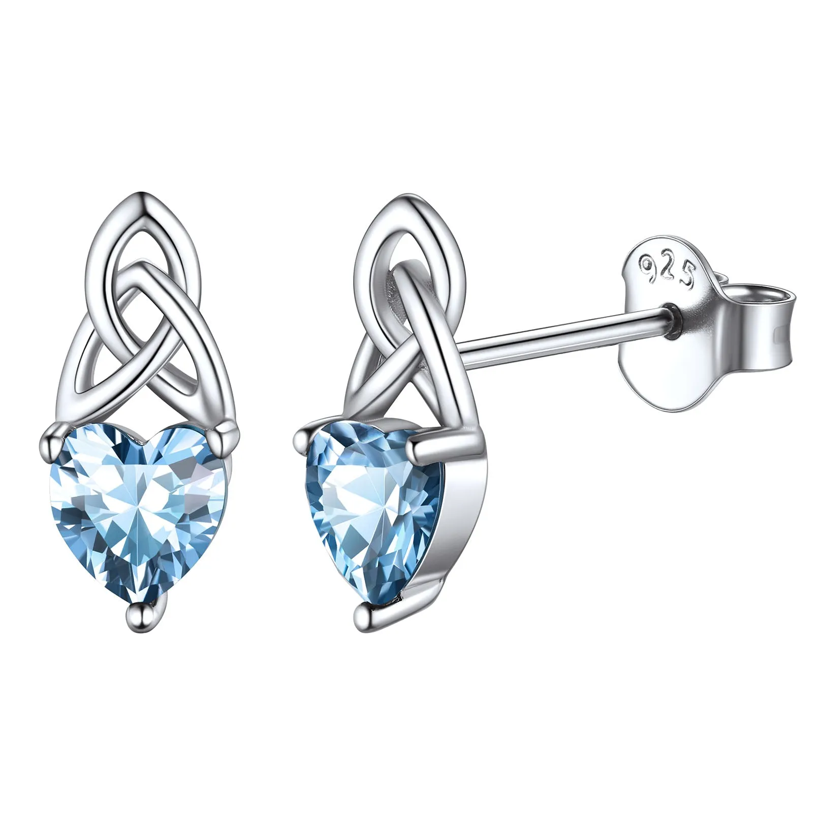 Sterling Silver Irish Celtic Knot Birthstone Stud Earrings for Women sold by FaithHeart product image thumbnail 4