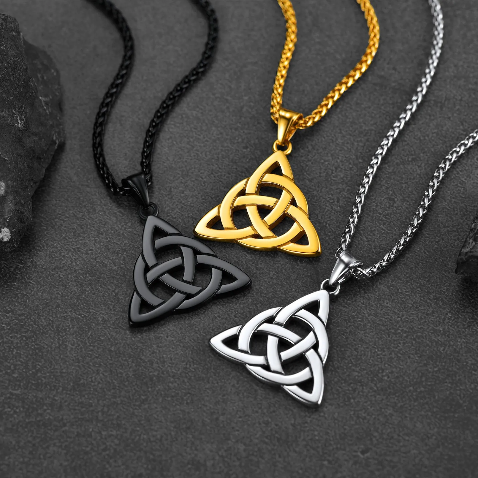 Irish Celtic Knot Necklace for Men Women in Stainless Steel sold by FaithHeart product image thumbnail 4