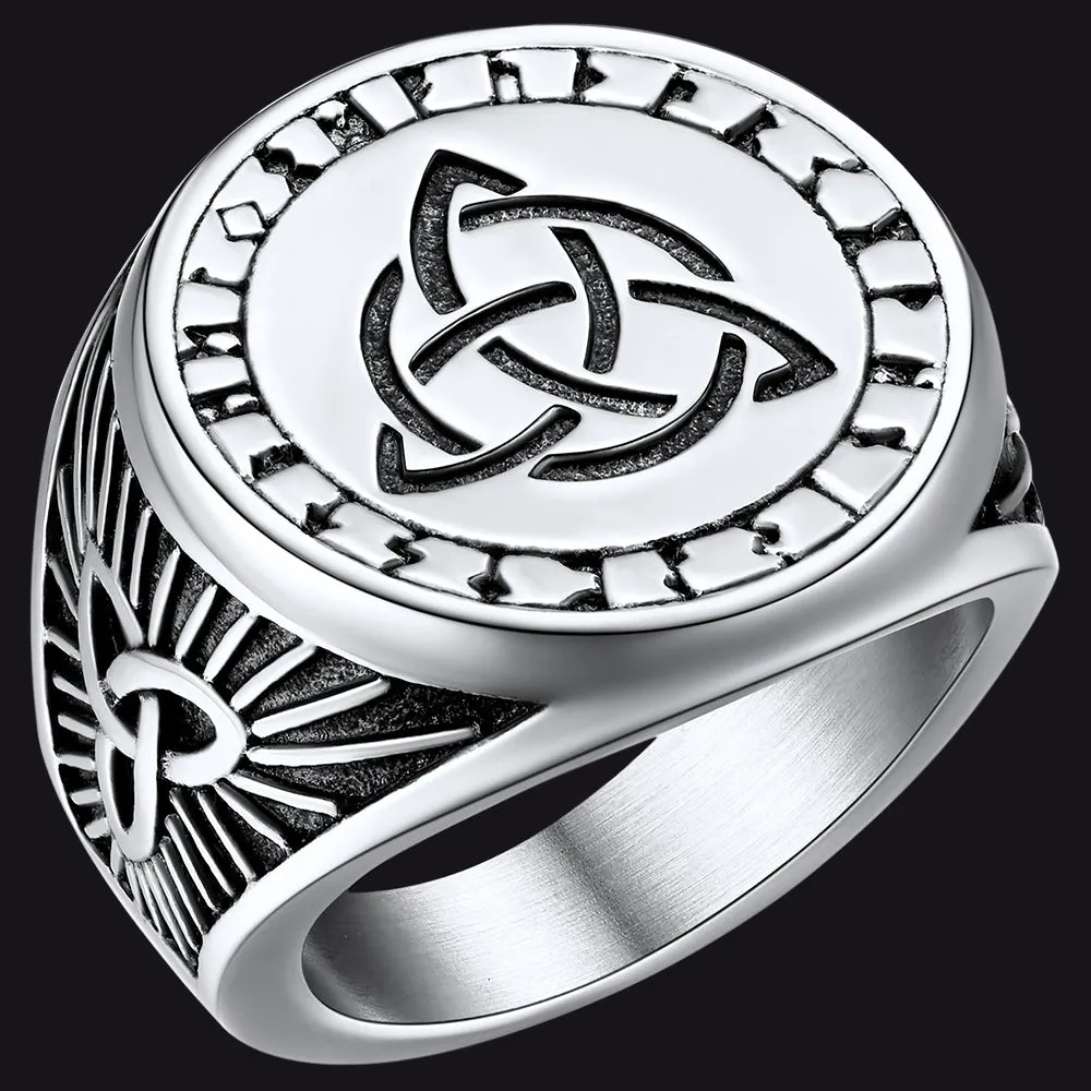Flash Sale Viking Celtic Knot Signet Ring for Men sold by FaithHeart product image thumbnail 3