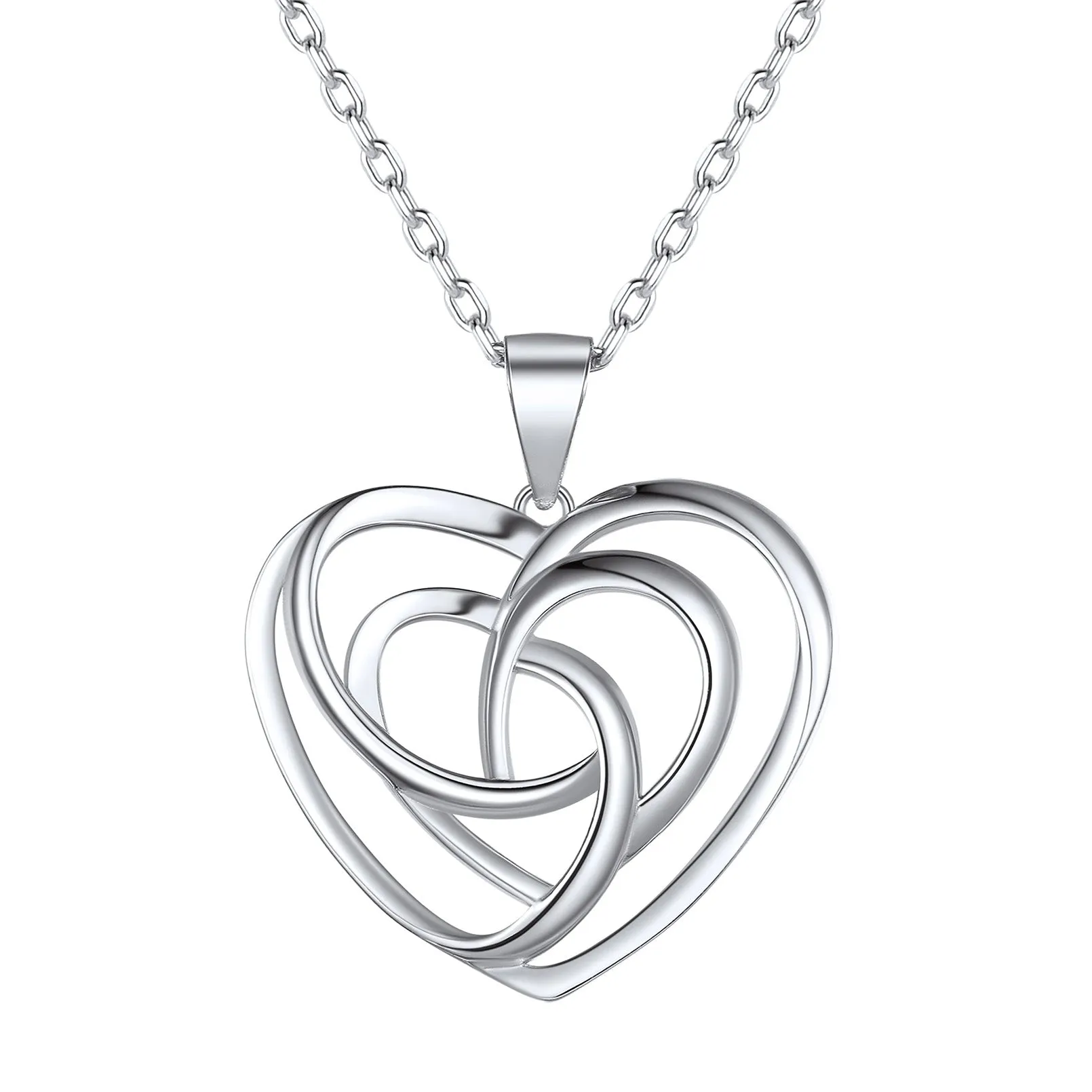 Sterling Silver Heart Celtic Knot Pendant Necklace for Women sold by FaithHeart product image thumbnail 3