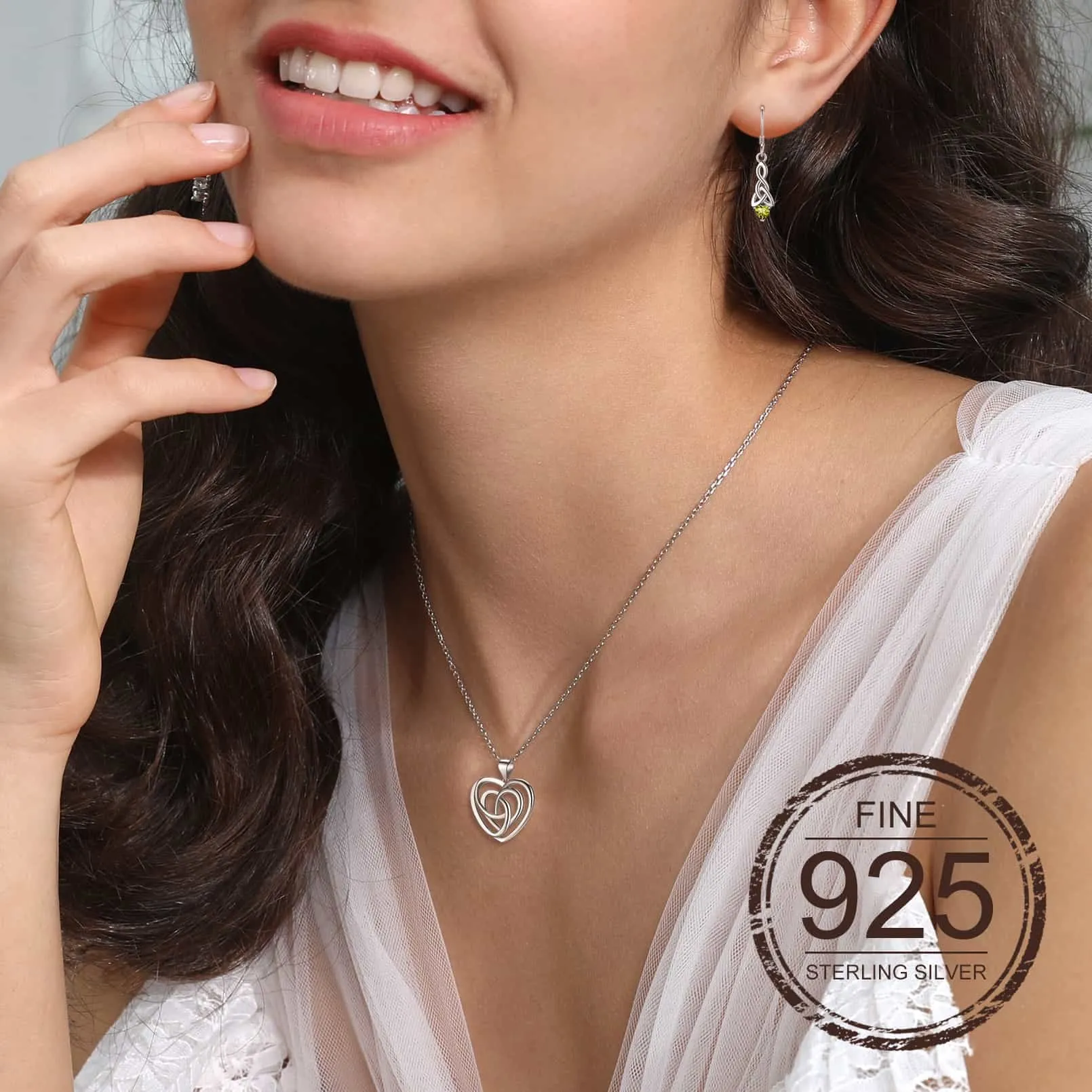 Sterling Silver Heart Celtic Knot Pendant Necklace for Women sold by FaithHeart product image thumbnail 2