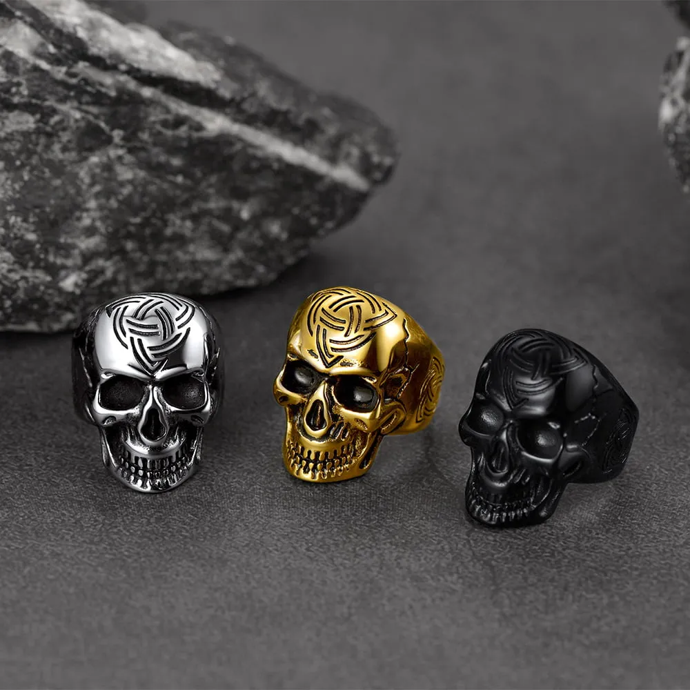 Gothic Skull Ring For Men With Viking Celtic Triquetra sold by FaithHeart product image thumbnail 2