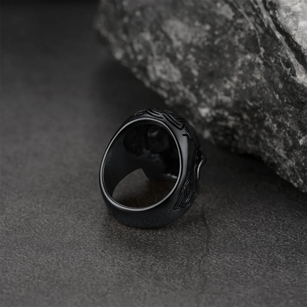 Gothic Skull Ring For Men With Viking Celtic Triquetra sold by FaithHeart product image thumbnail 4