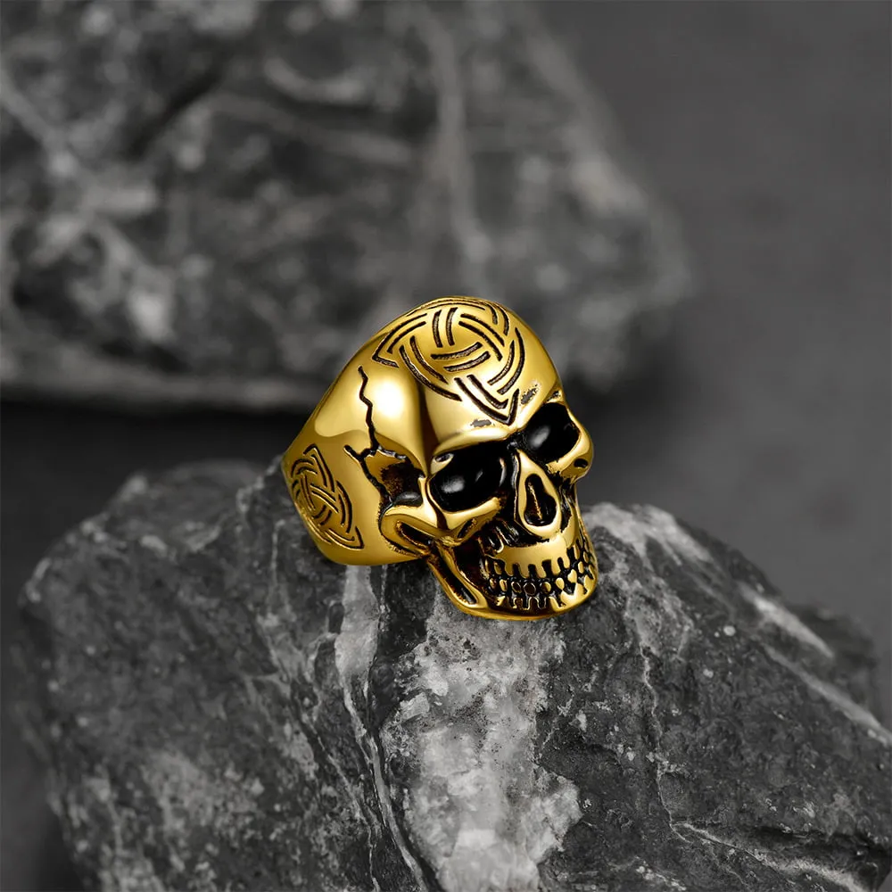 Gothic Skull Ring For Men With Viking Celtic Triquetra sold by FaithHeart product image thumbnail 3