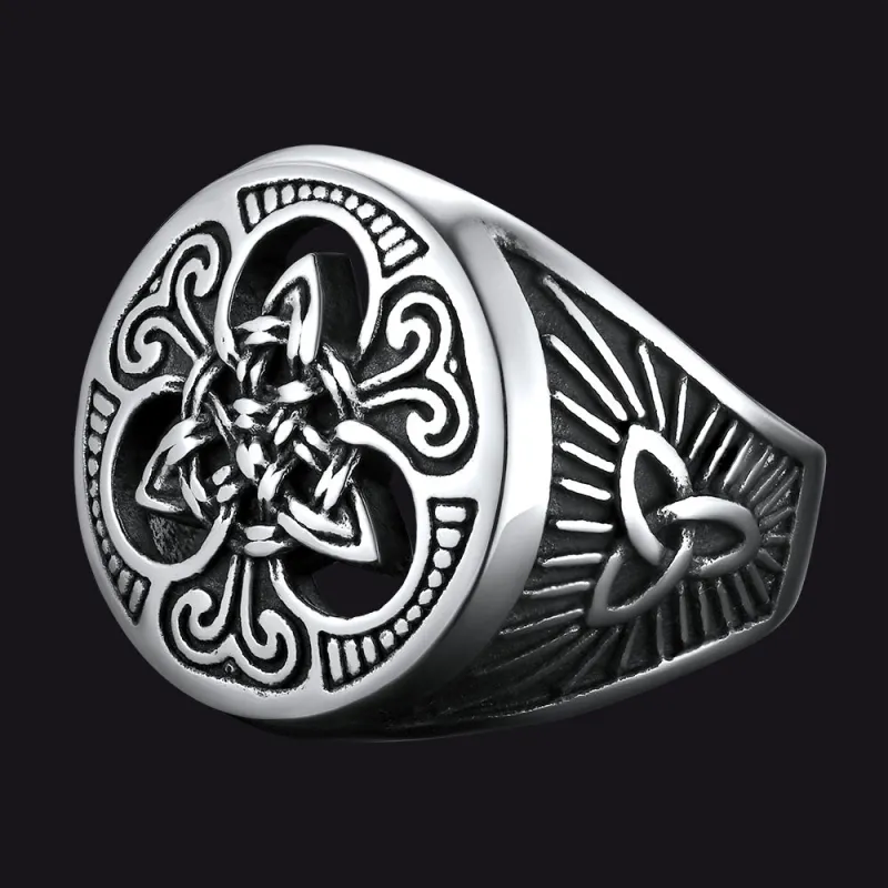 Viking Celtic Knot Signet Ring for Men sold by FaithHeart