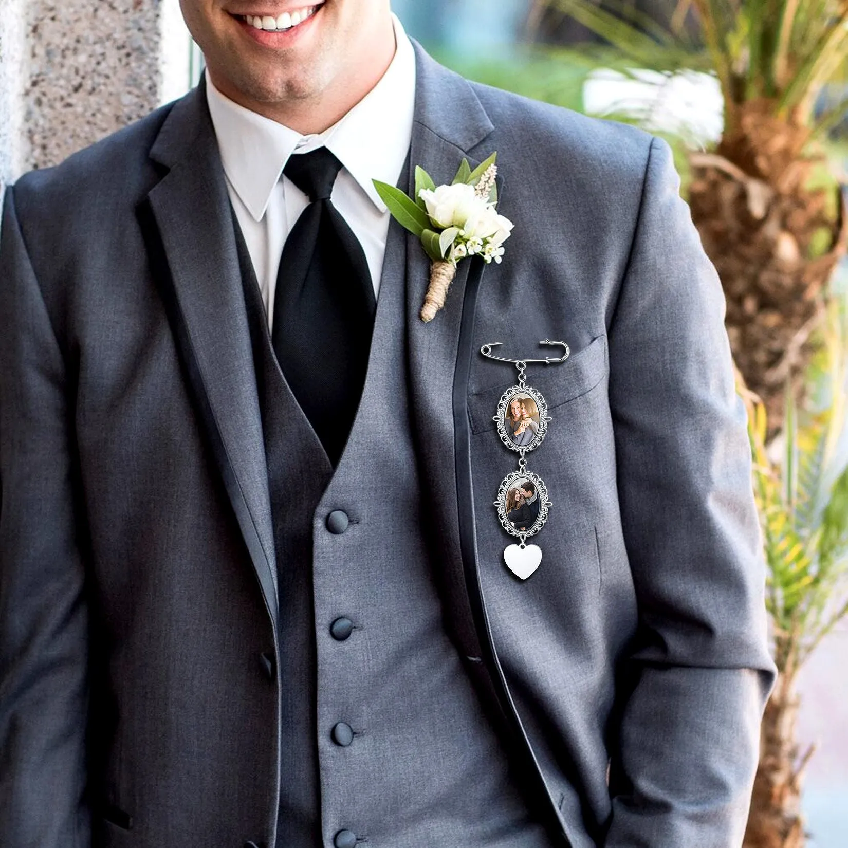 Customized Memorial Picture Charms Brooch Pins for Wedding sold by FaithHeart product image thumbnail 4