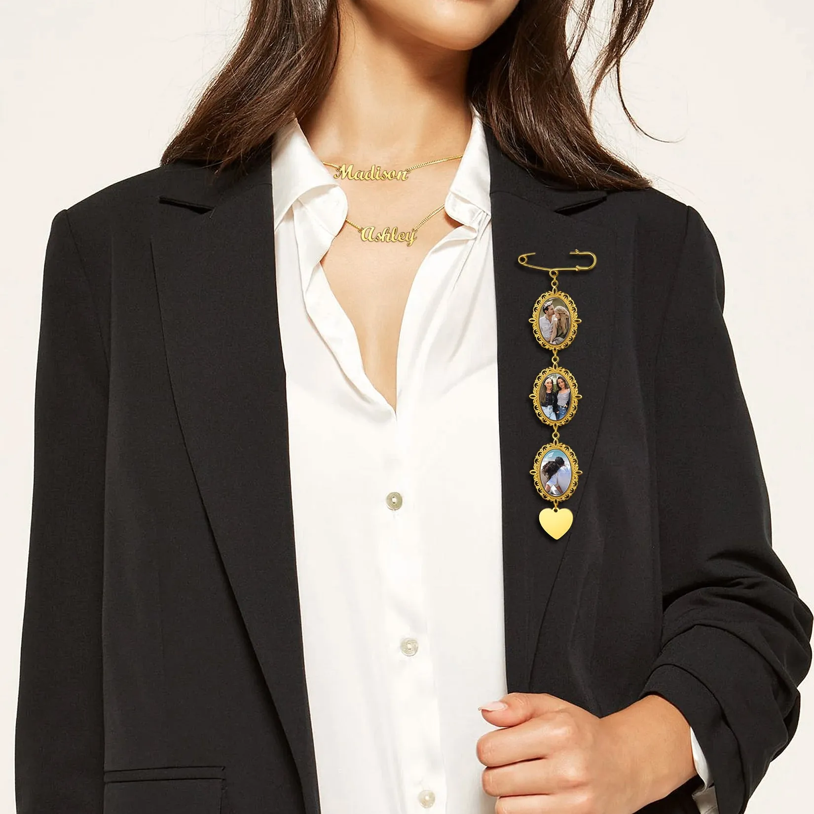 Customized Memorial Picture Charms Brooch Pins for Wedding sold by FaithHeart product image thumbnail 2