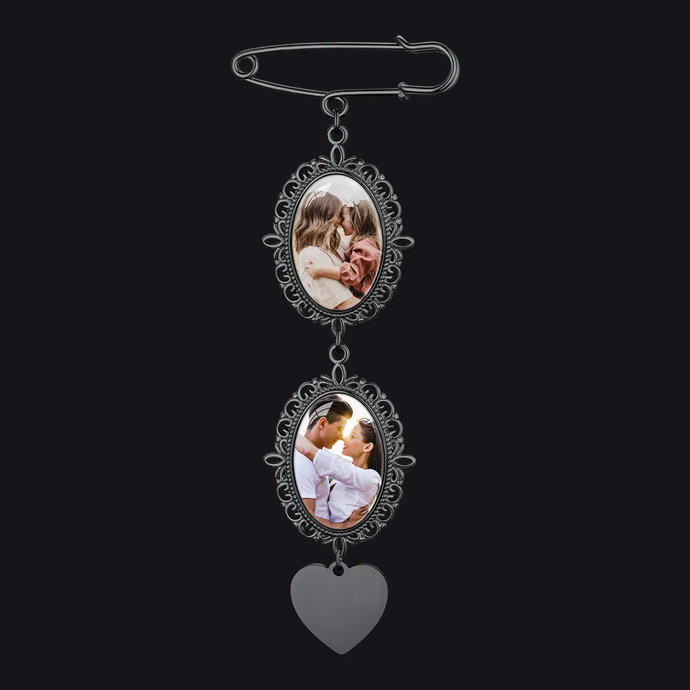 Customized Memorial Picture Charms Brooch Pins for Wedding sold by FaithHeart