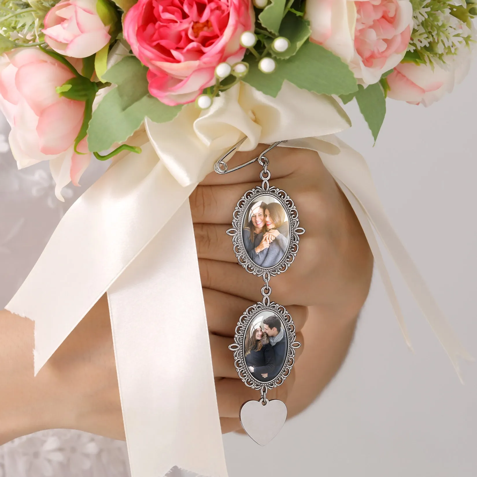 Customized Memorial Picture Charms Brooch Pins for Wedding sold by FaithHeart product image thumbnail 3